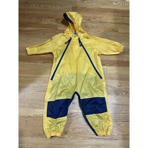 Tuffo Muddy Buddy Kids Rainsuit Hood Waterproof Rain Suit Onepiece 2T Yellow